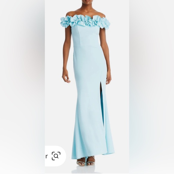 Women’s ruffled off the shoulder formal dress